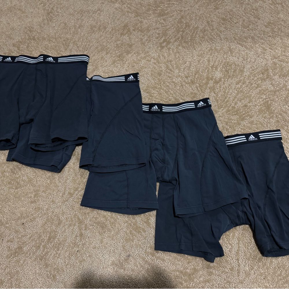 (4) MENS NWOT Adidas Climalite Performance Underwear Boxer Briefs - Sz M 32-34
